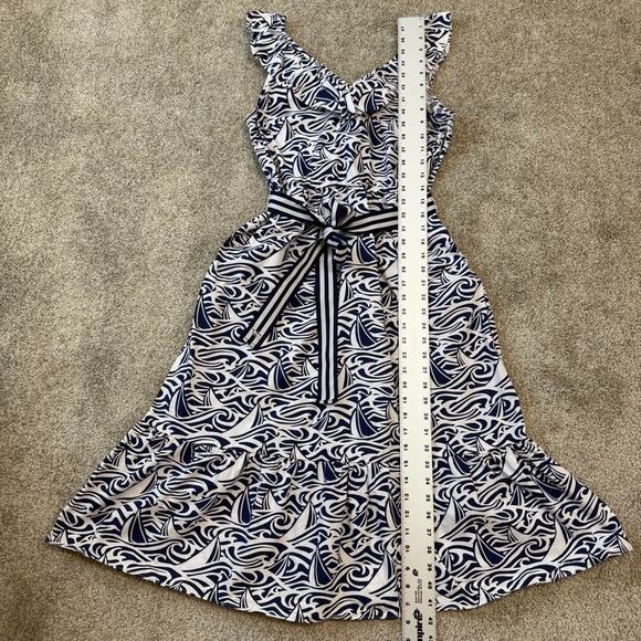 Vineyard Vines x Target medium ruffle belted nautical pockets dress D4 2469 - Picture 5 of 13